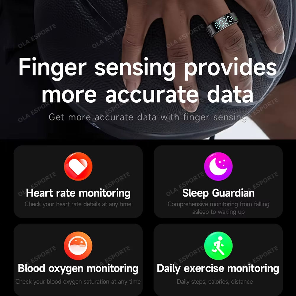 2025 for Xiaomi Samsung Galaxy Ring Smart Touch Disaply Screen Gesture Swipe Video Health Monitor Waterproof Smartring Men Women